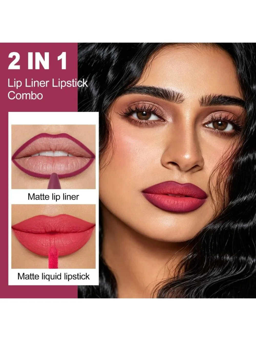 Women's LGA07 2-in-1 Long Lasting Ombre Lips Double-Ended Matte Liquid Lipstick